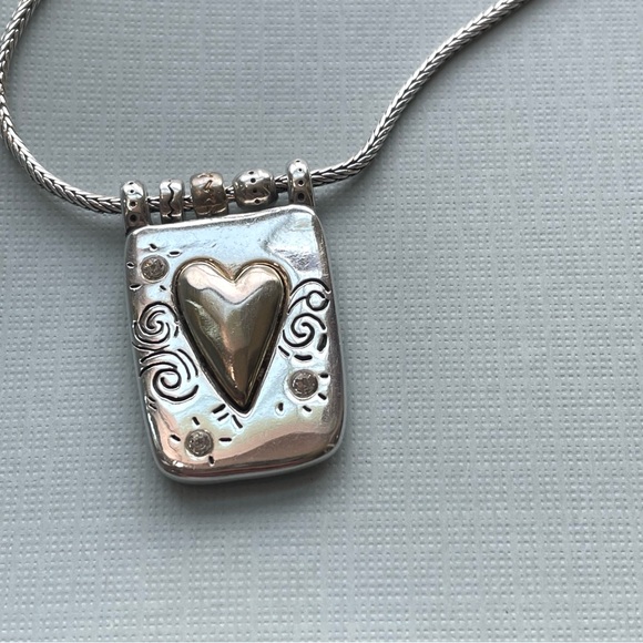 Brighton Silver & gold heart remember me Necklace - Picture 3 of 7